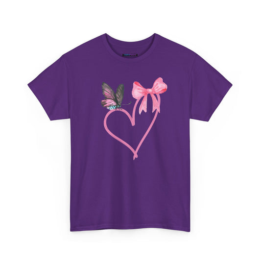 Unisex Heavy Cotton Tee Heart & Butterfly