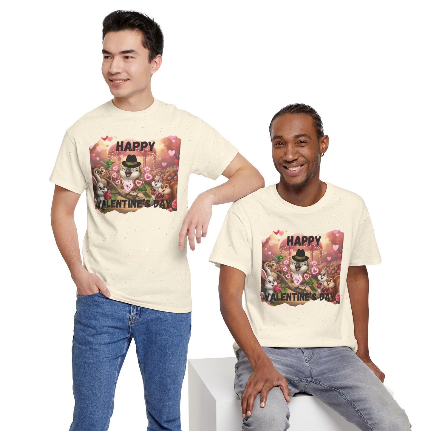 Unisex Heavy Cotton Tee Valentine's Day Ciguita and Friends