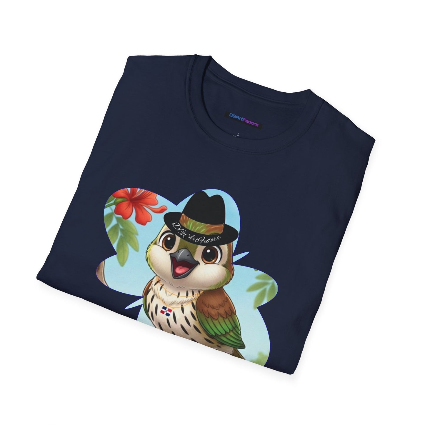 Unisex Softstyle T-Shirt of Ciguita on a Flamboyan Tree