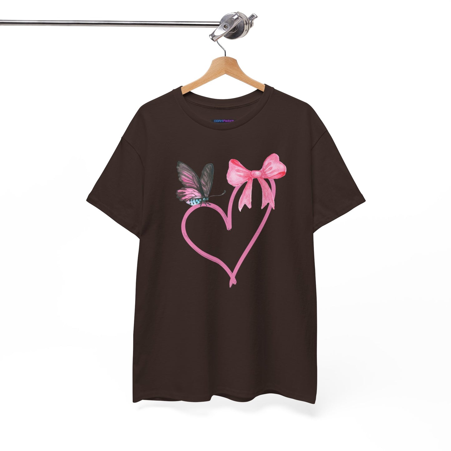 Unisex Heavy Cotton Tee Heart & Butterfly