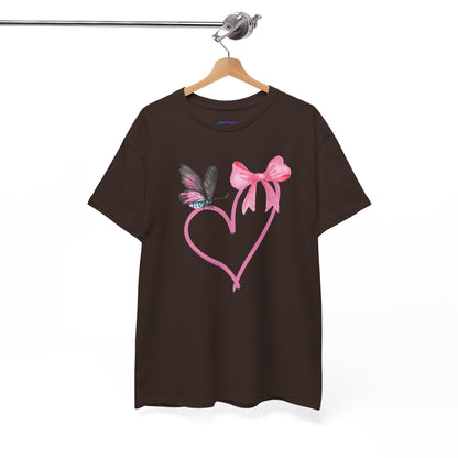 Unisex Heavy Cotton Tee Heart & Butterfly