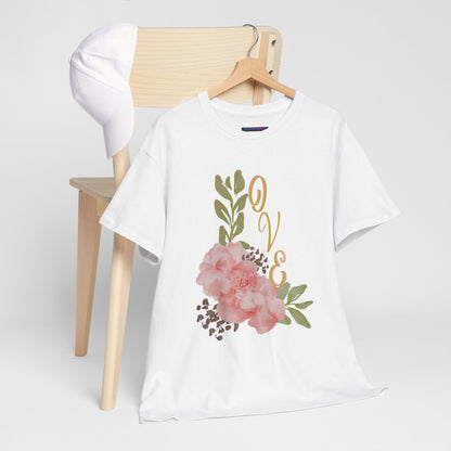 Floral “Love” Design - Unisex Heavy Cotton Tee