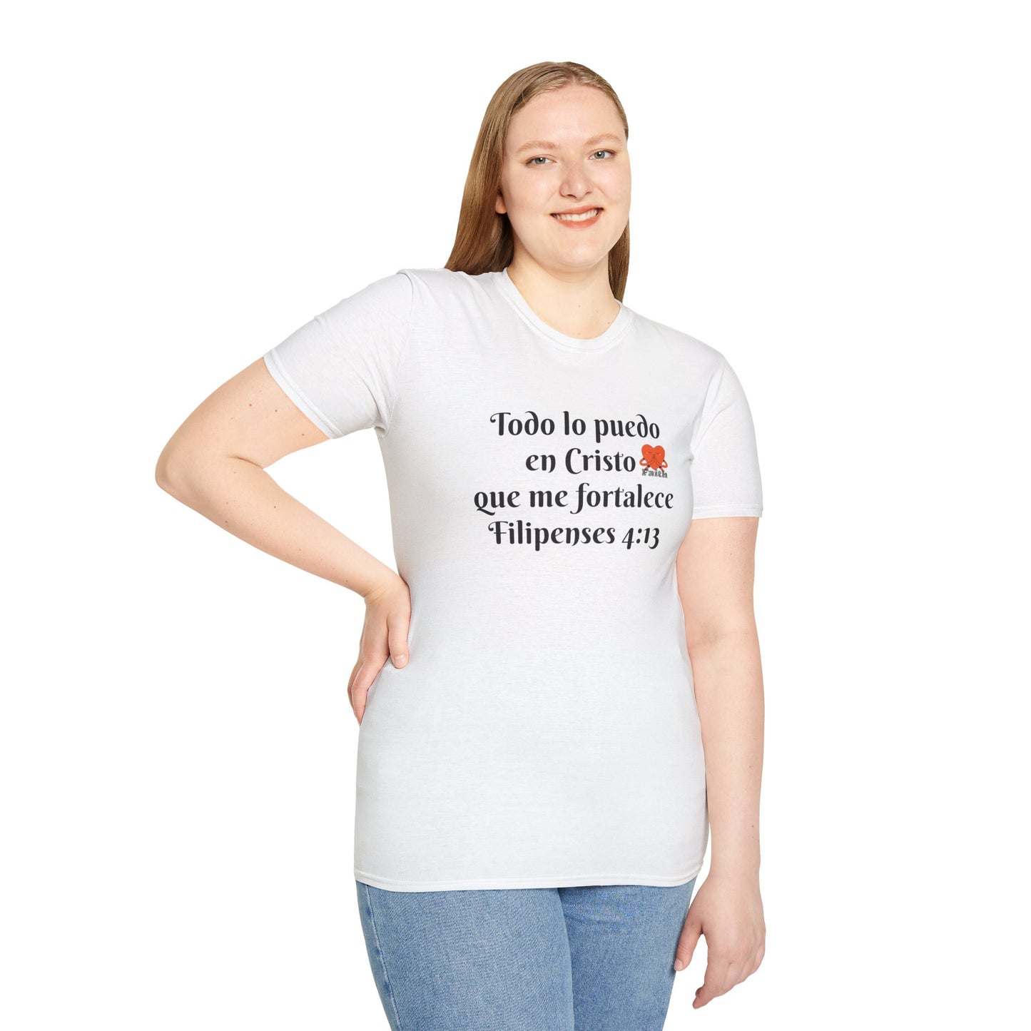 Unisex Softstyle T-Shirt - Filipenses 4:13 - Todo lo puedo en Cristo que me fortalece