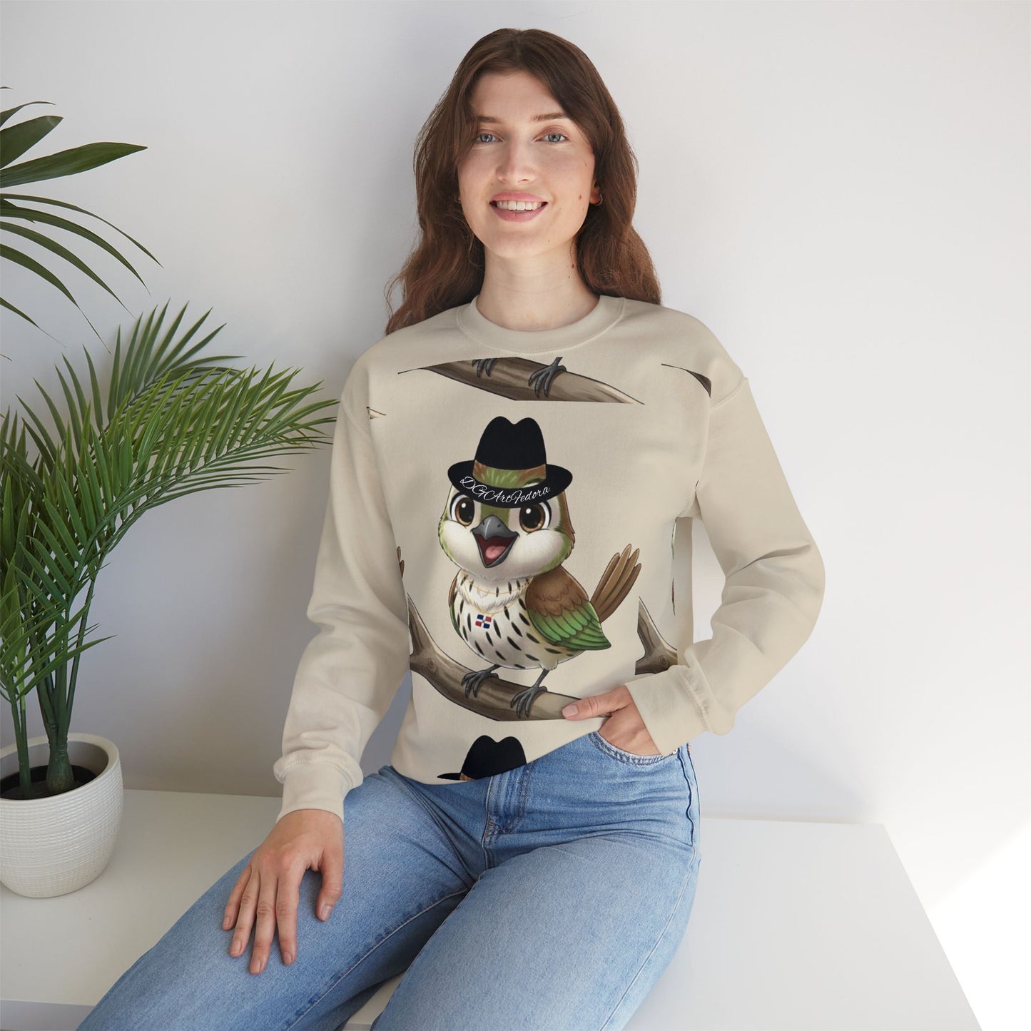 Unisex Heavy Blend Crewneck Sweatshirt Cigüita the Palmchat