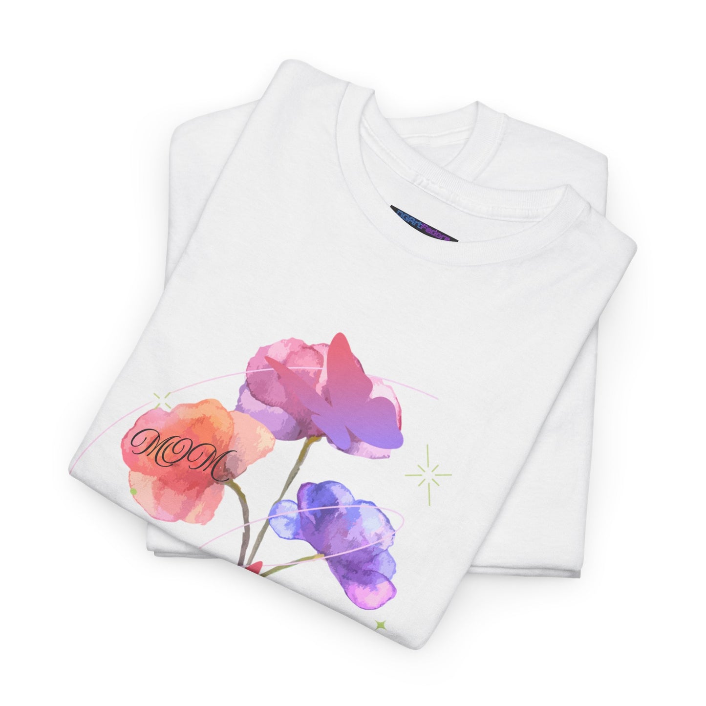 Dreamy Watercolor Flowers & Butterfly - Heavy Cotton Tee