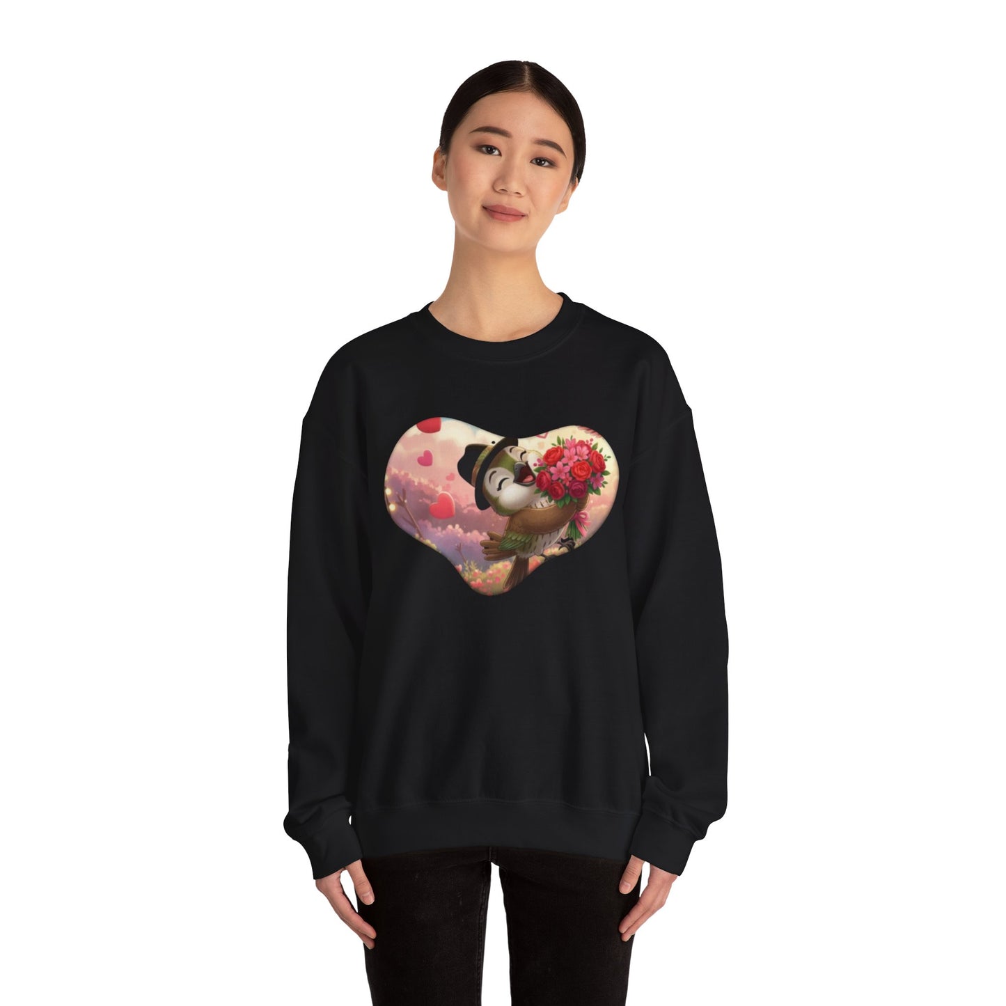 Unisex Heavy Blend Crewneck Sweatshirt San Valentin heart with ciguita.