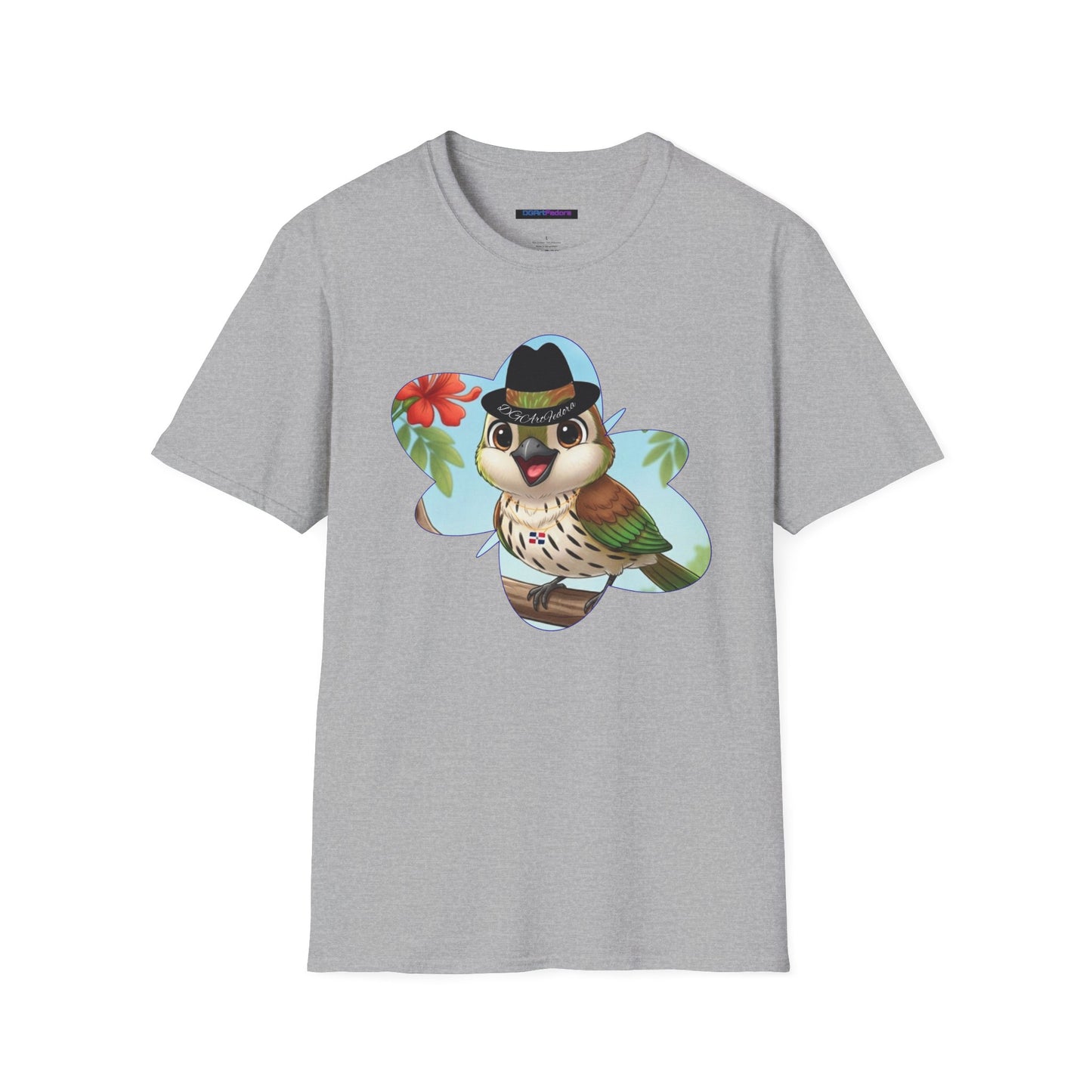 Unisex Softstyle T-Shirt of Ciguita on a Flamboyan Tree