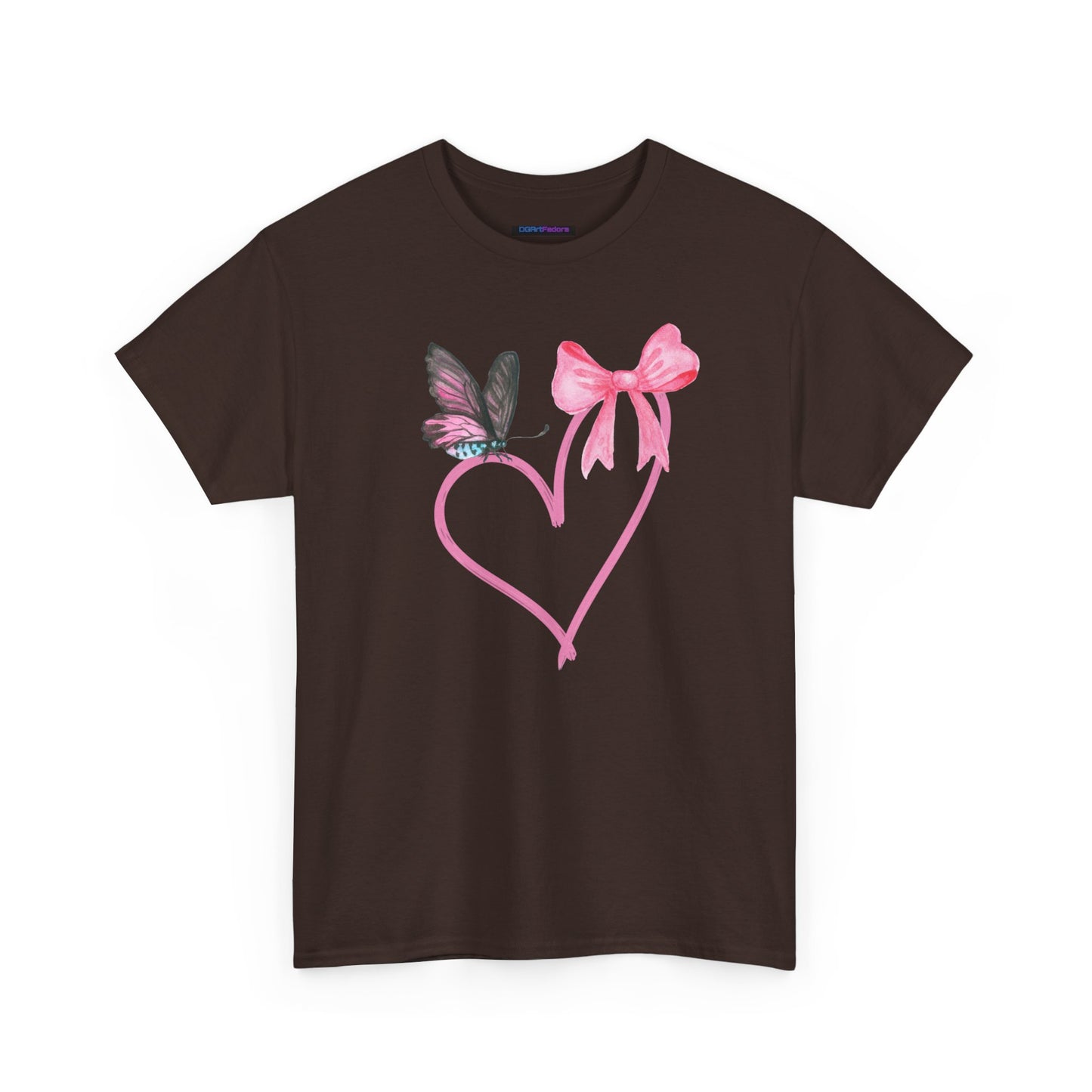 Unisex Heavy Cotton Tee Heart & Butterfly