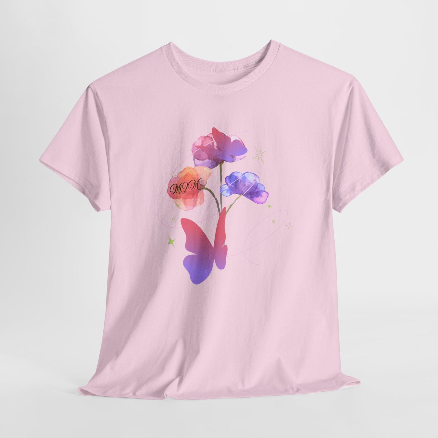 Dreamy Watercolor Flowers & Butterfly - Heavy Cotton Tee