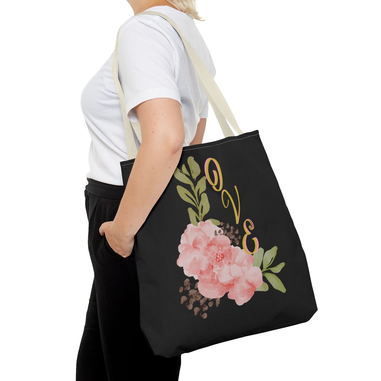 Floral “Love” Design - Tote Bag