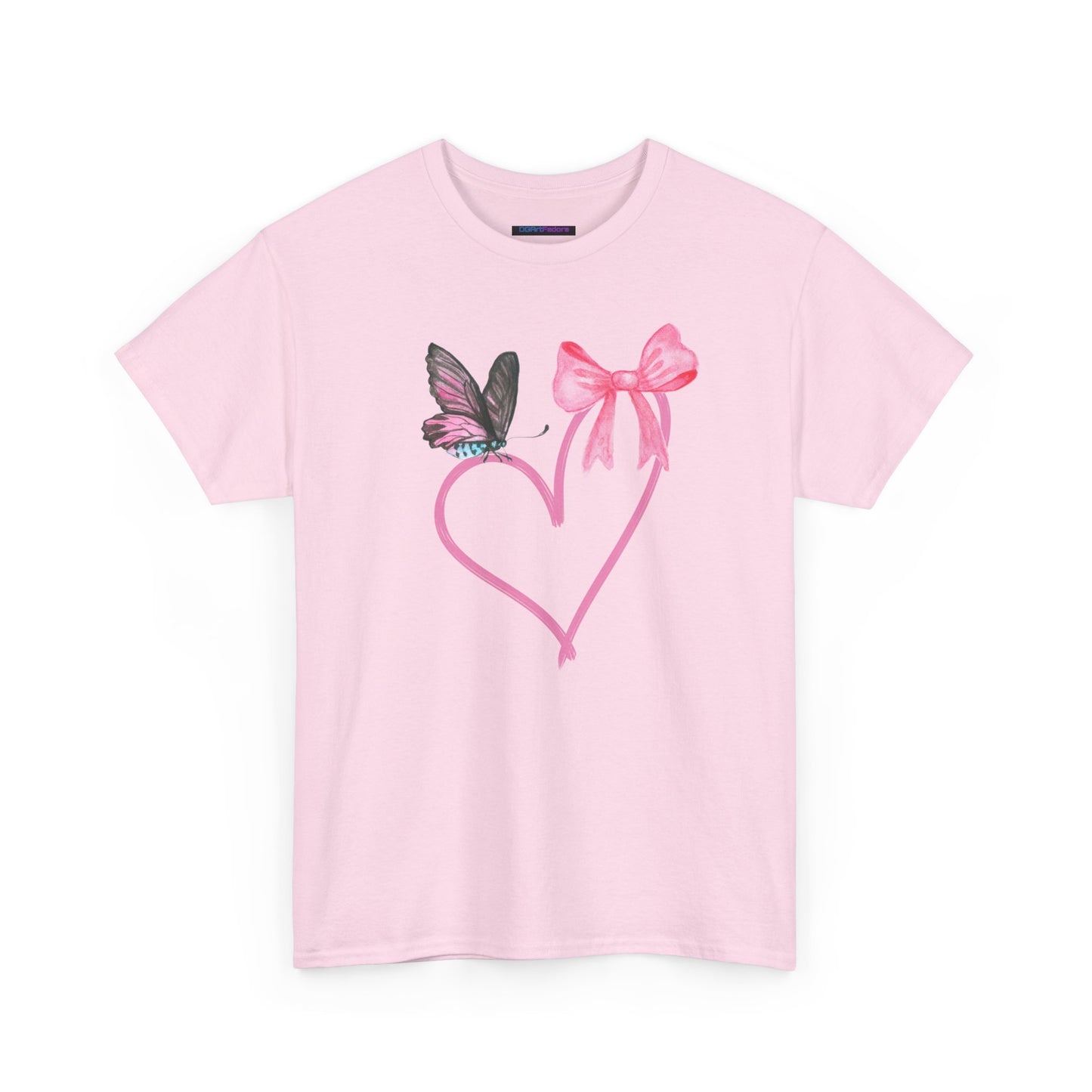Unisex Heavy Cotton Tee Heart & Butterfly