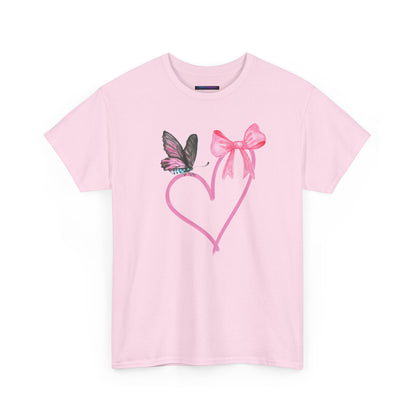 Unisex Heavy Cotton Tee Heart & Butterfly
