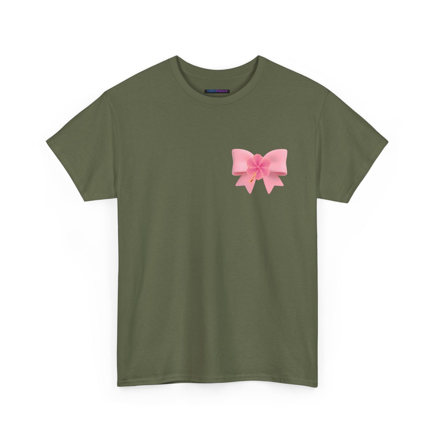 Cute Pink Bow with Flower Accent - Heavy Cotton Tee