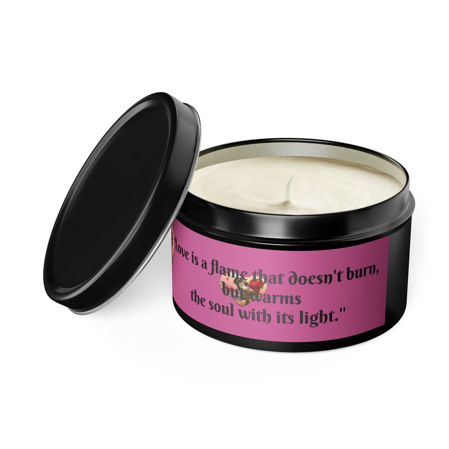 Love is a Flame Tin Candle