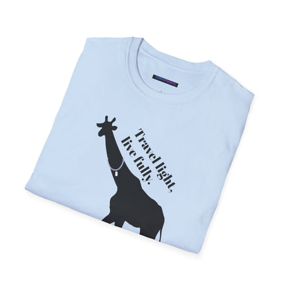 Unisex Softstyle T-Shirt Travel Light, Live Fully