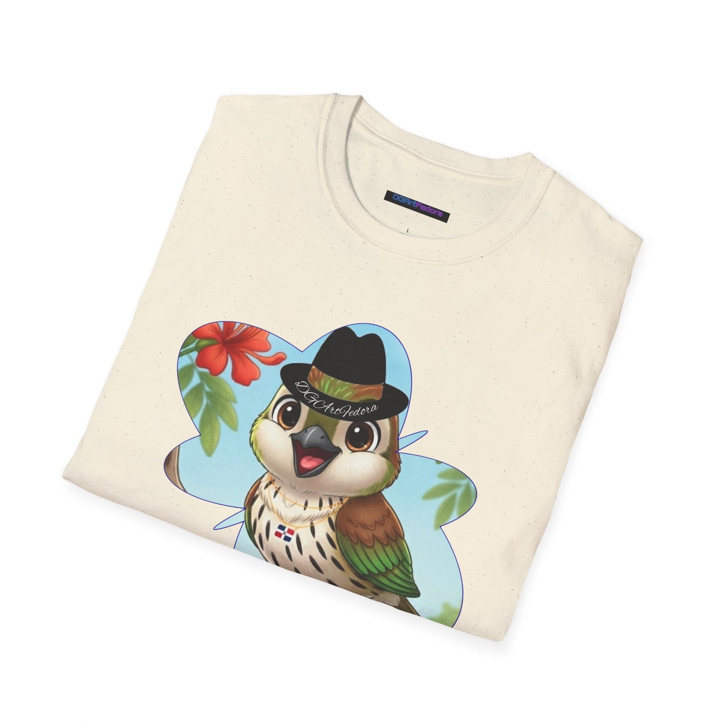 Unisex Softstyle T-Shirt of Ciguita on a Flamboyan Tree