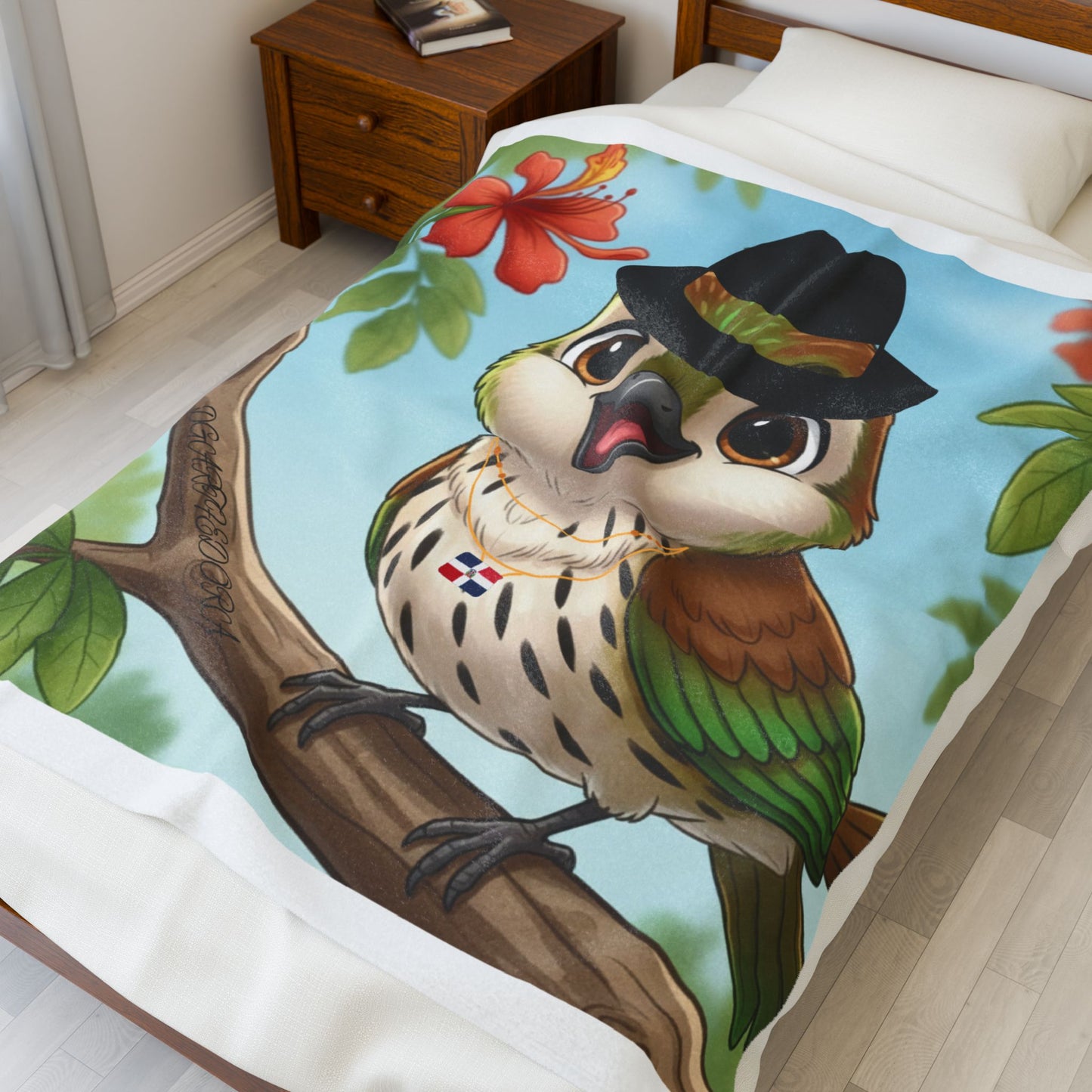 Velveteen Plush Blanket Cigüita the Palmchat