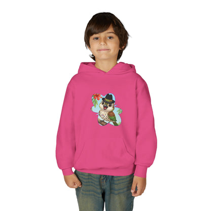 Youth Heavy Blend Hooded Sweatshirt Cigüita the Palmchat