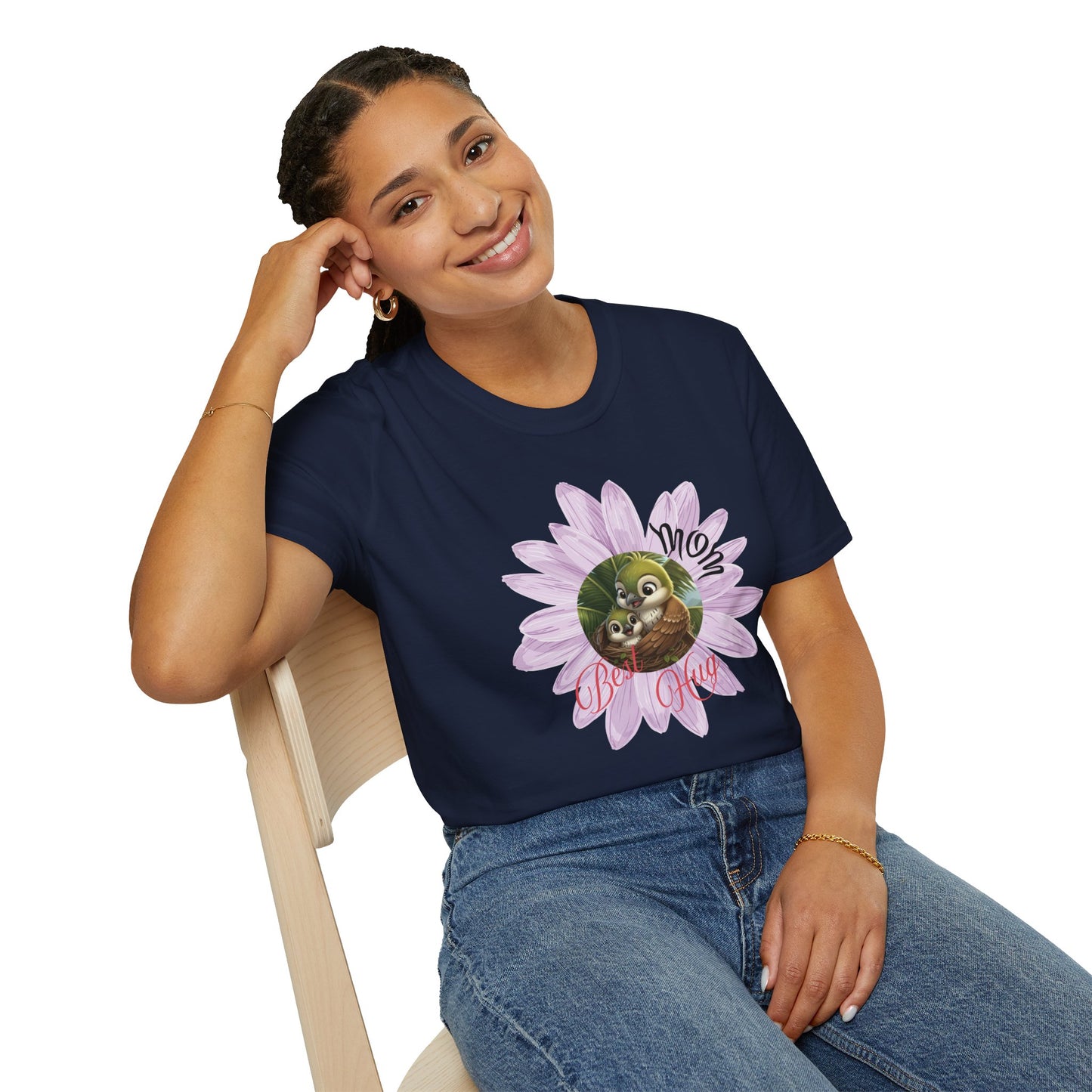 Cigüita Mother’s Embrace Flower Design - Softstyle T-Shirt