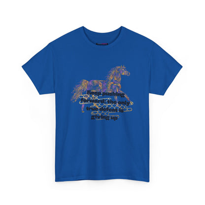 Unisex Heavy Cotton Tee Horse with a Quote Inspiring Success