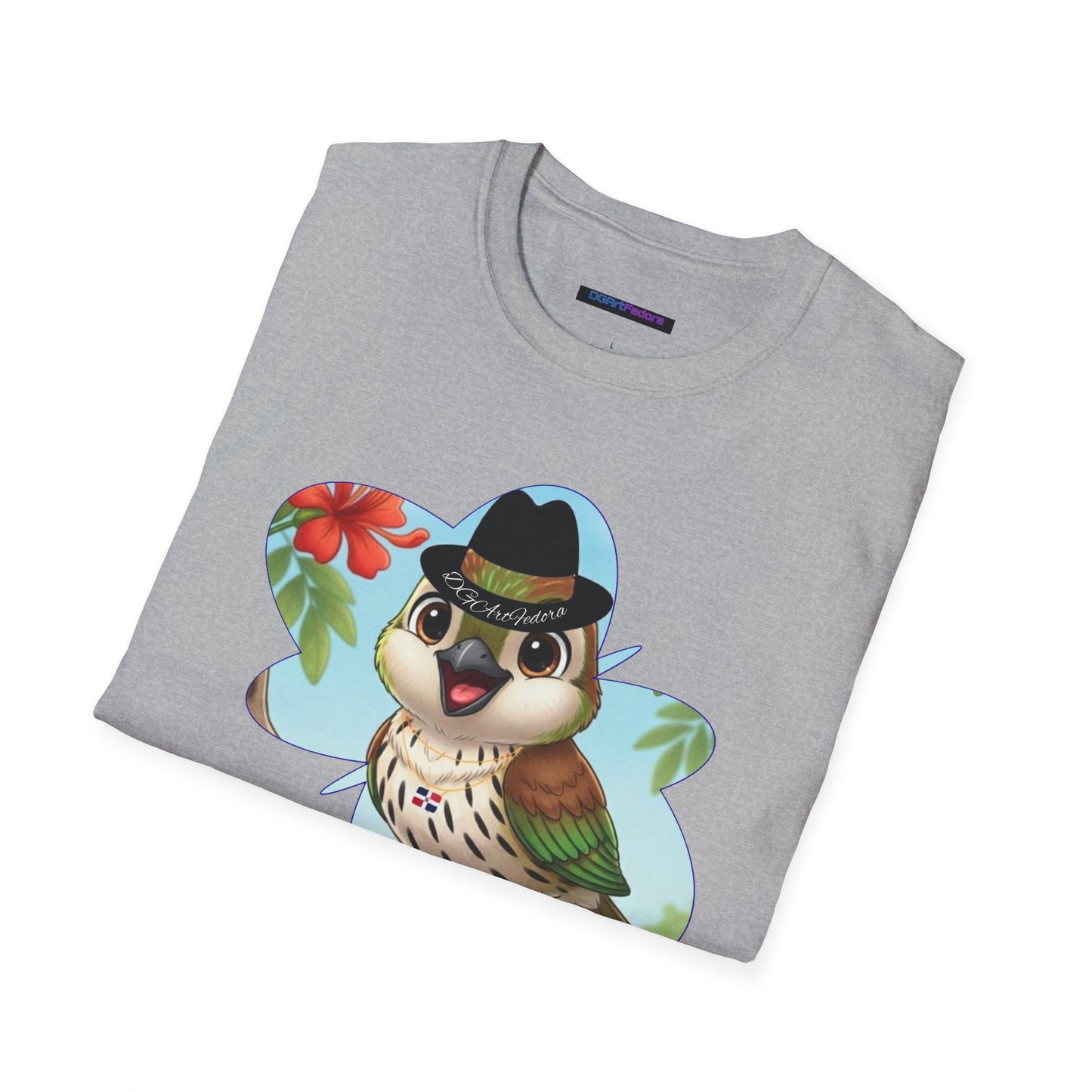Unisex Softstyle T-Shirt of Ciguita on a Flamboyan Tree