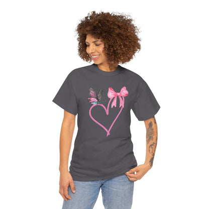 Unisex Heavy Cotton Tee Heart & Butterfly