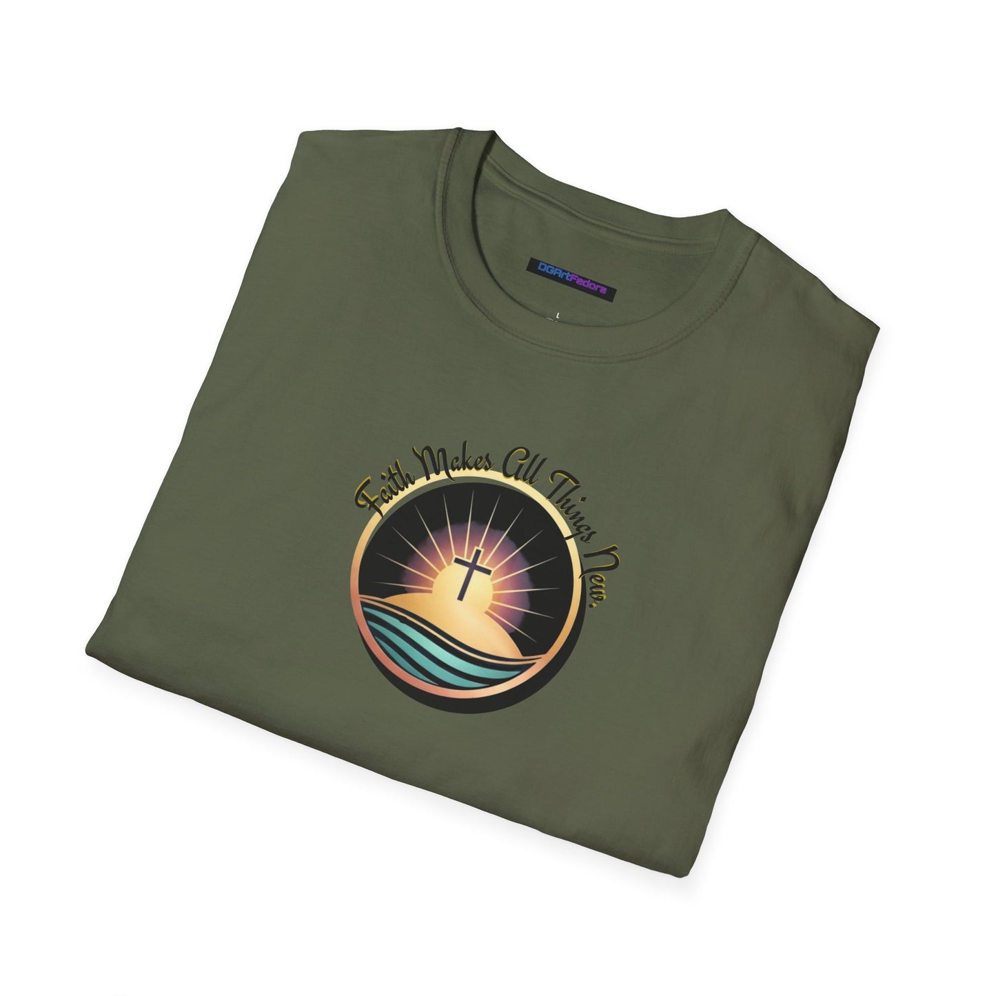 Unisex Softstyle T-Shirt - Shining Cross, Faith Makes All Things New