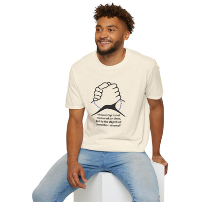 Unisex Softstyle T-Shirt Clasped Hands with Quote of Friendship