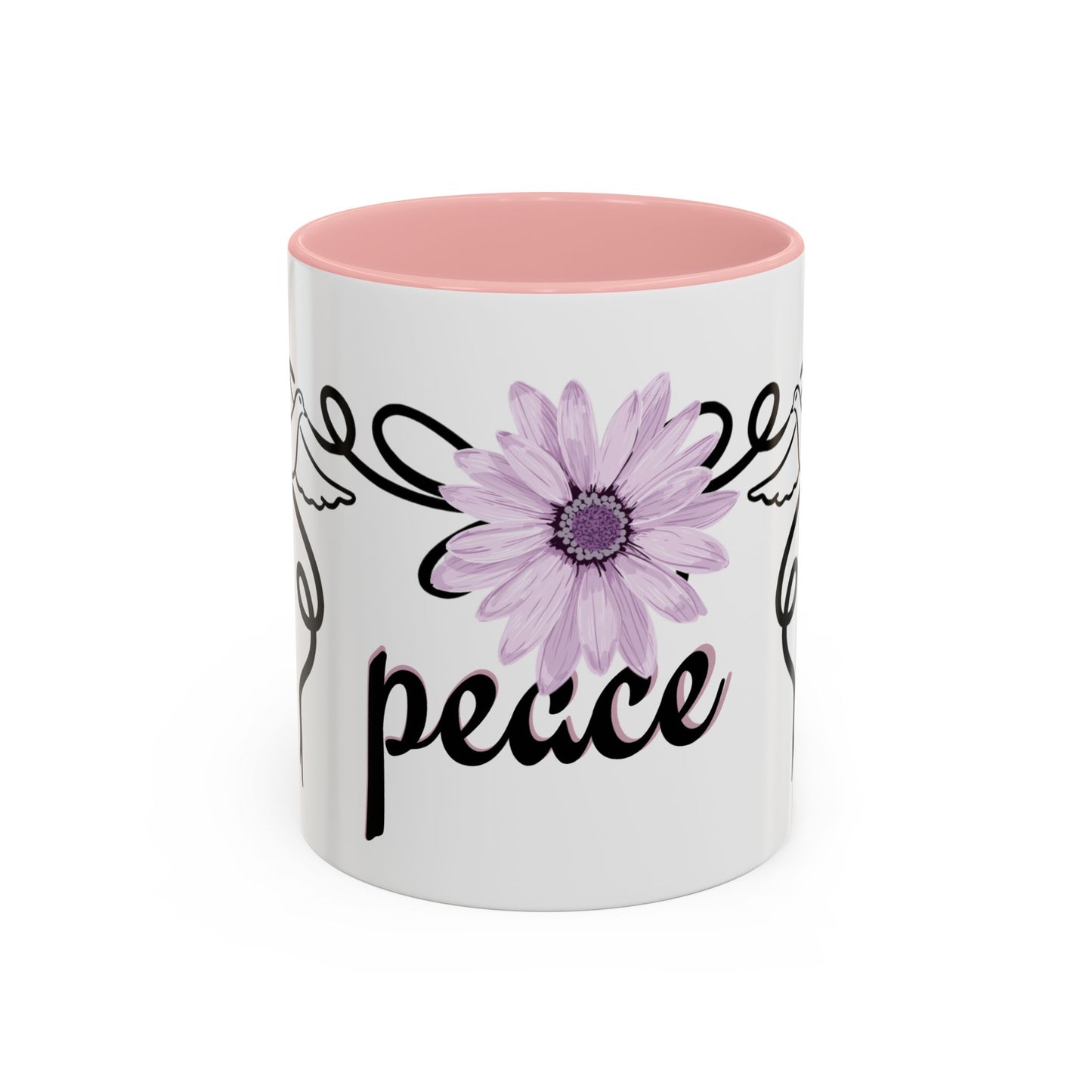 Accent Coffee Mug - Doves with Flower & Peace