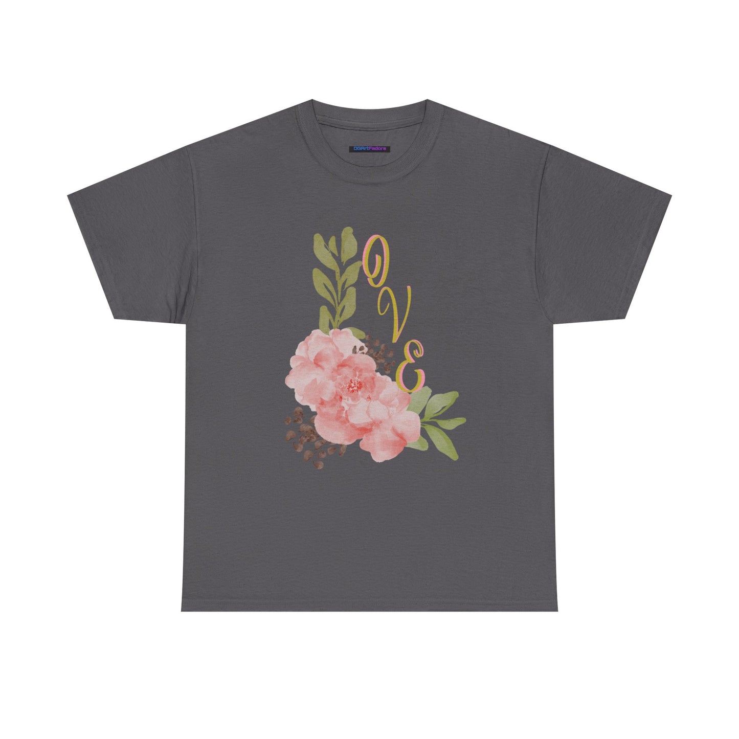 Floral “Love” Design - Unisex Heavy Cotton Tee