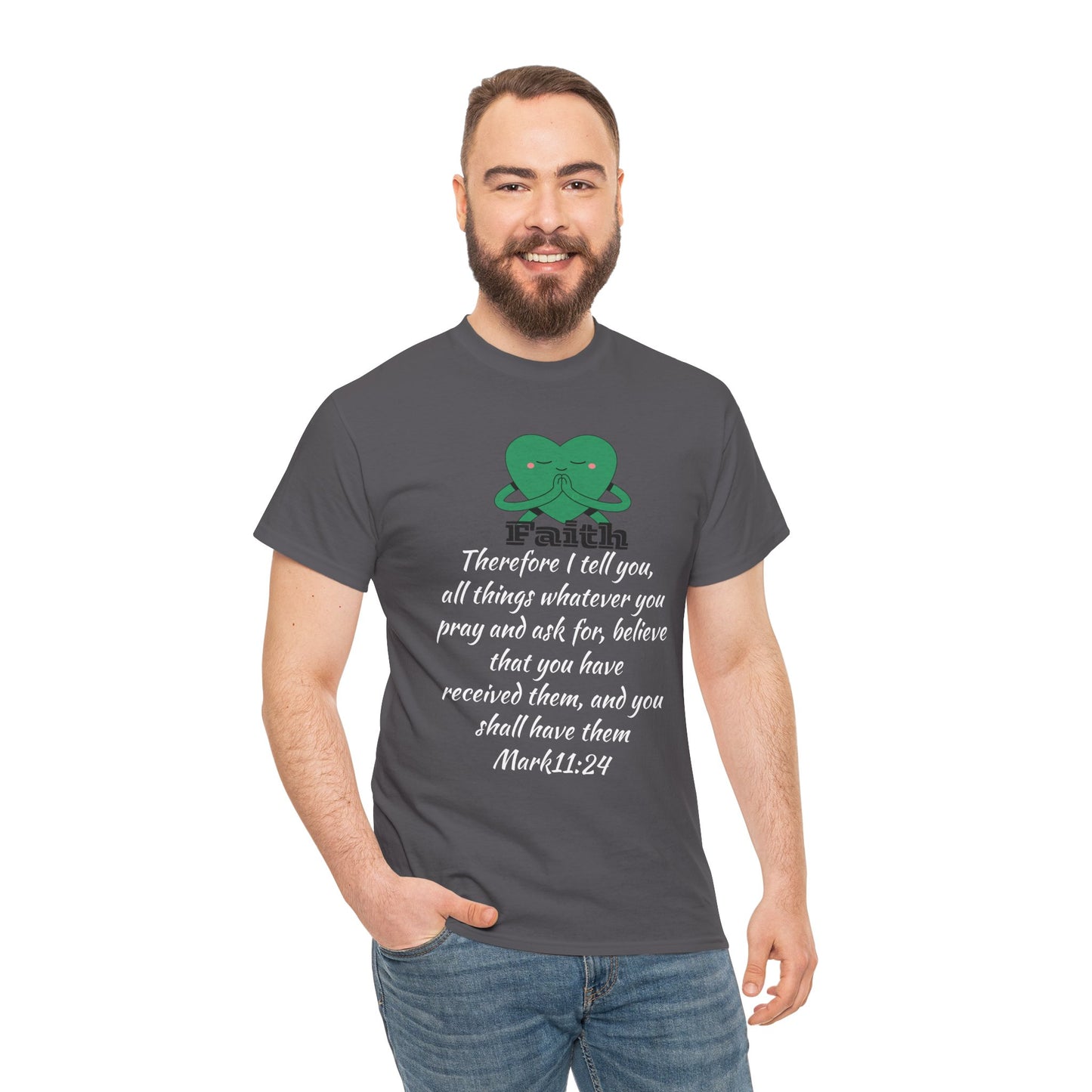 Unisex Heavy Cotton Tee - Faith Mark 11:24