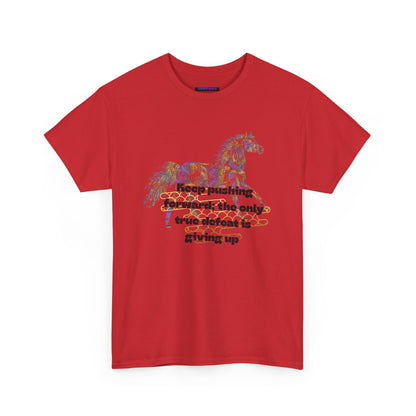 Unisex Heavy Cotton Tee Horse with a Quote Inspiring Success