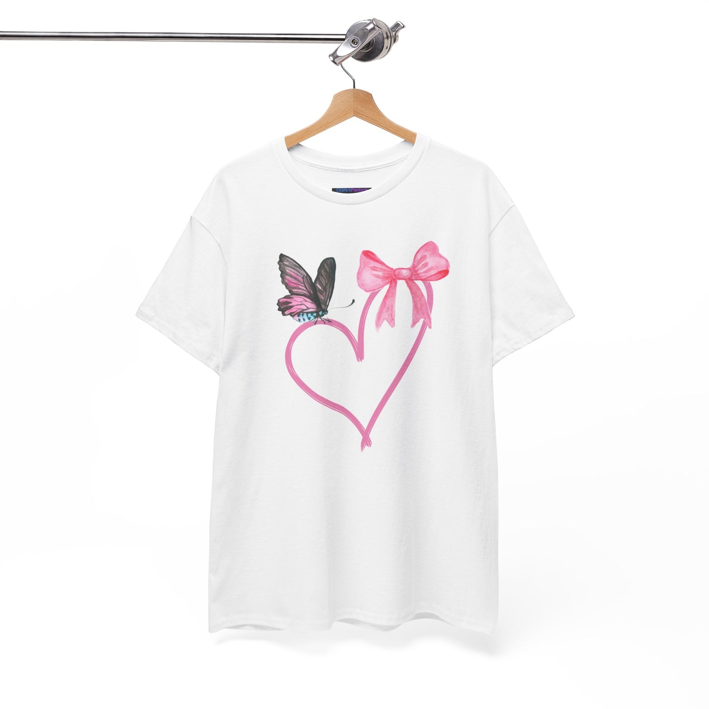 Unisex Heavy Cotton Tee Heart & Butterfly