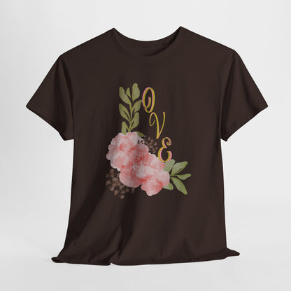 Floral “Love” Design - Unisex Heavy Cotton Tee