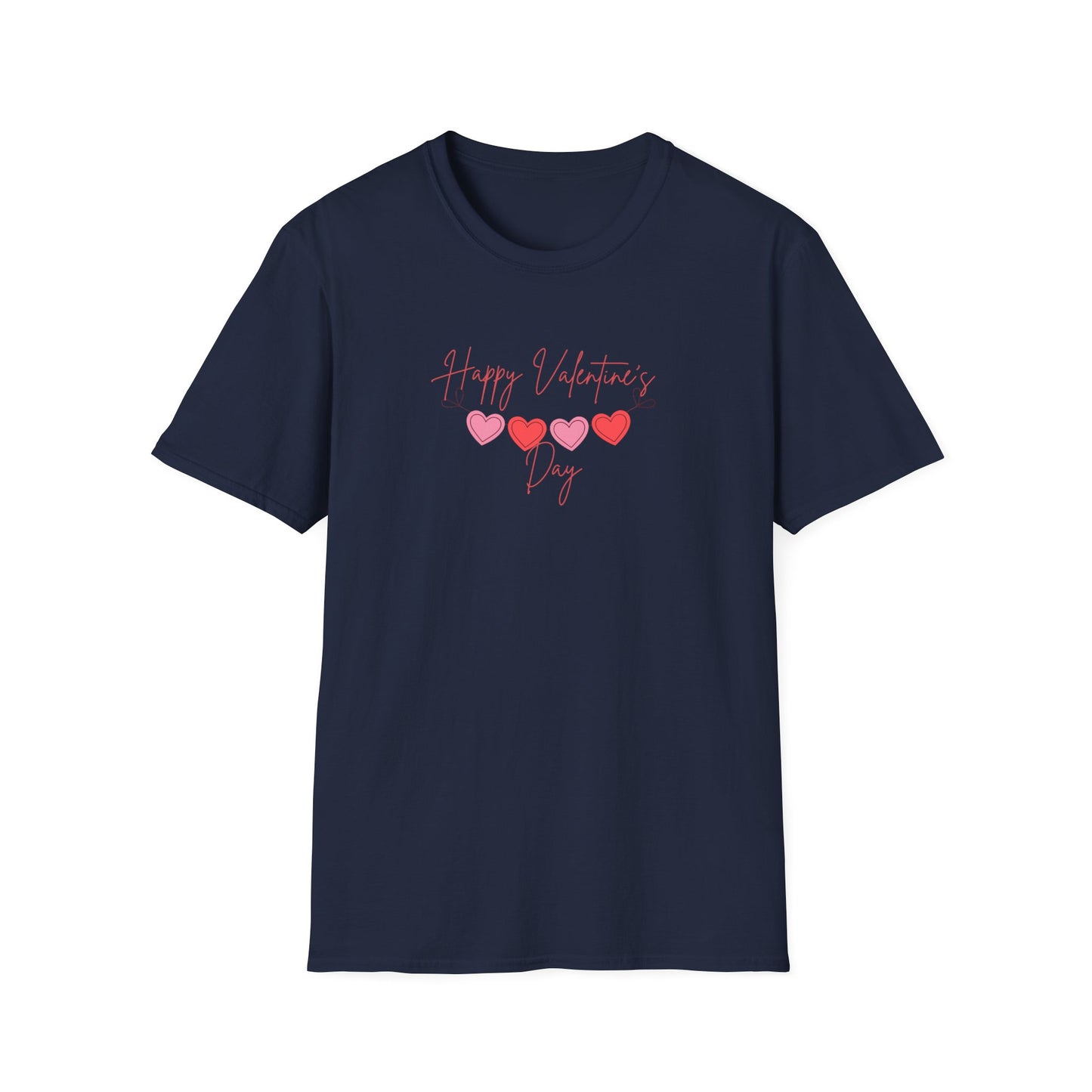 Unisex Softstyle T-Shirt Happy Valentine's Day Four Hearts