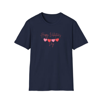 Unisex Softstyle T-Shirt Happy Valentine's Day Four Hearts