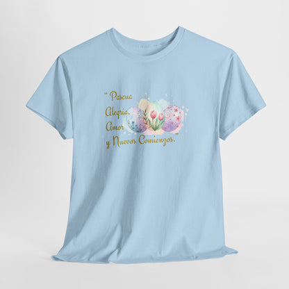 Unisex Heavy Cotton Tee - Easter, Joy, Love, & New Beginnings (Spanish Version)