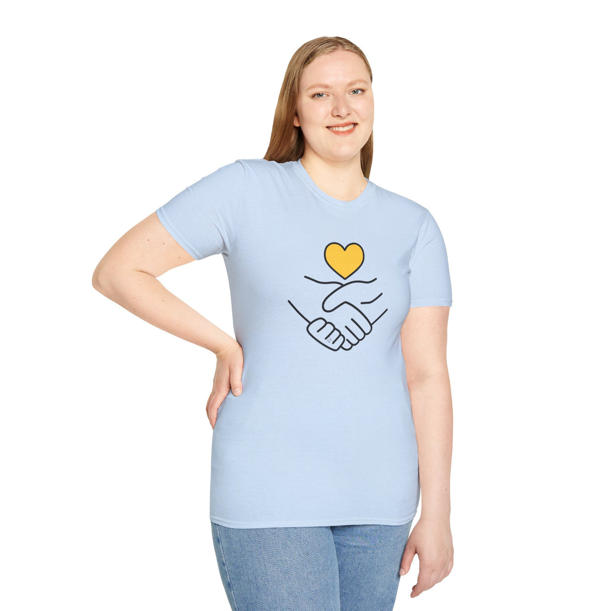 Unisex Softstyle T-Shirt Clasped Hands with Heart