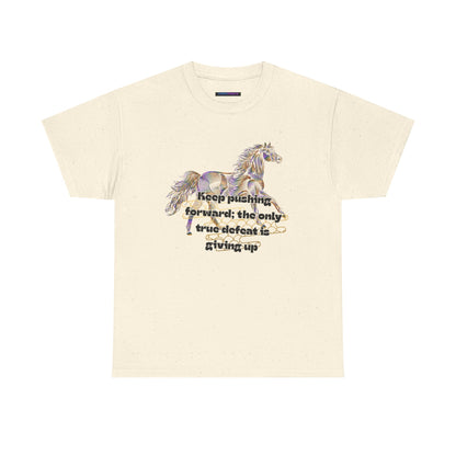 Unisex Heavy Cotton Tee Horse with a Quote Inspiring Success