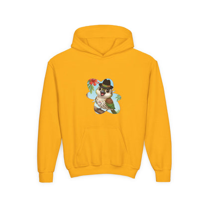 Youth Heavy Blend Hooded Sweatshirt Cigüita the Palmchat