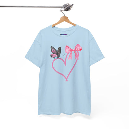 Unisex Heavy Cotton Tee Heart & Butterfly