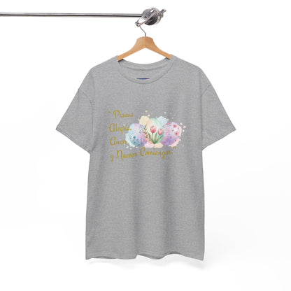 Unisex Heavy Cotton Tee - Easter, Joy, Love, & New Beginnings (Spanish Version)