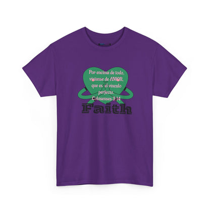 Unisex Heavy Cotton Tee - Fe (Faith), Colosenses 3:14