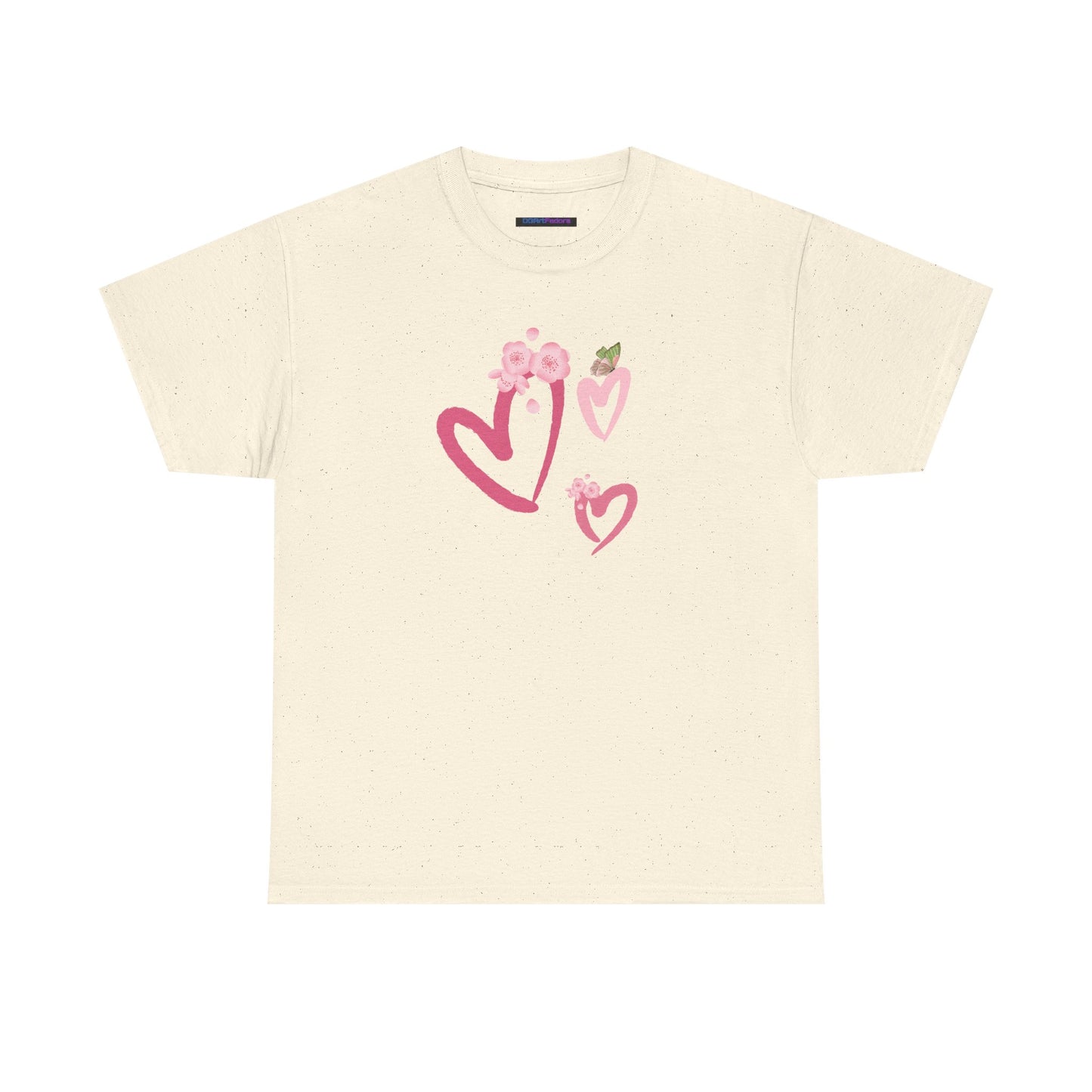 Unisex Heavy Cotton Tee Hearts Adorned