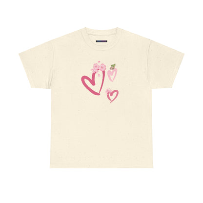 Unisex Heavy Cotton Tee Hearts Adorned