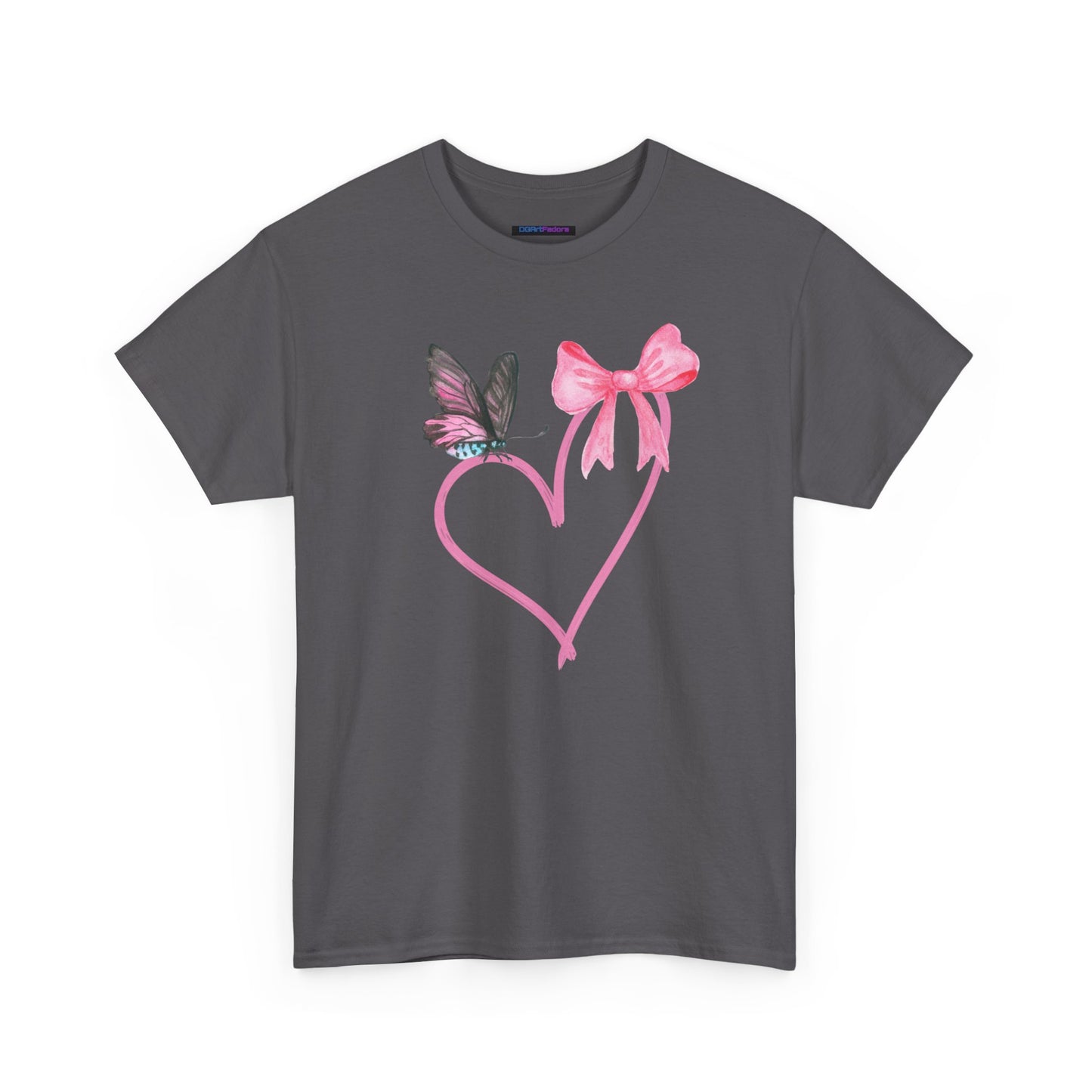 Unisex Heavy Cotton Tee Heart & Butterfly