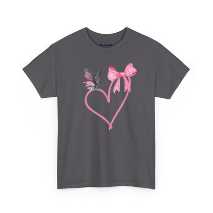 Unisex Heavy Cotton Tee Heart & Butterfly