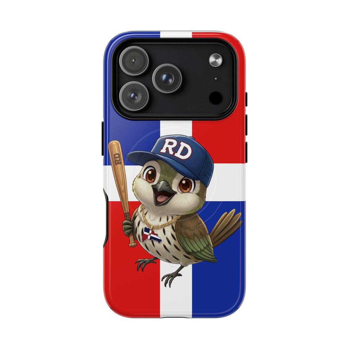 Dominican flag with Cigüa ready for baseball Tough Magnetic Iphone Cases