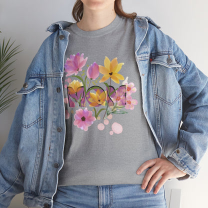 Soft Floral Mom Tribute Design - Heavy Cotton Tee